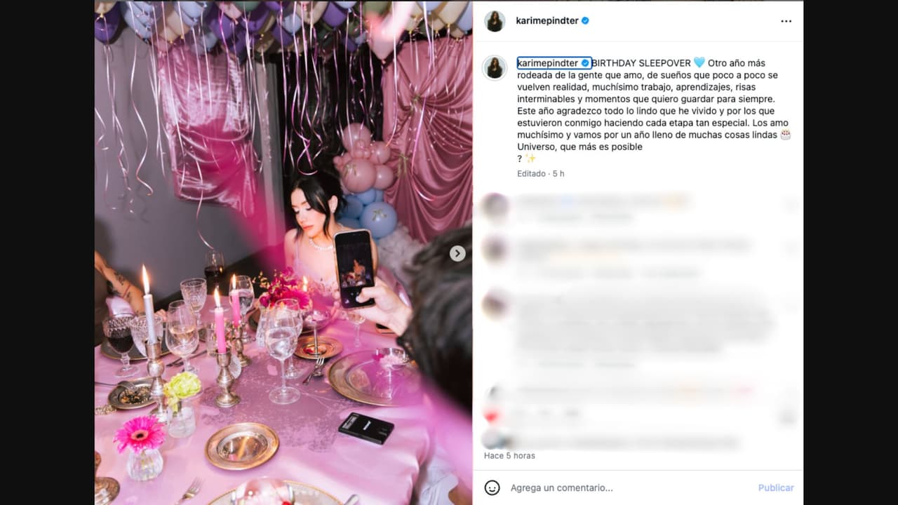 Karime Pindter celebra un año más de vida con una 'pijamada cumpleañera'