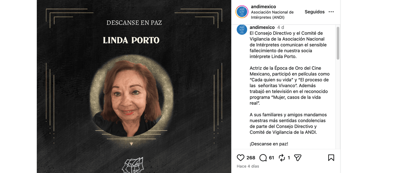 Muere querida actriz de ‘Mujer, casos de la vida real’ y tía de la productora Carla Estrada; así la despiden