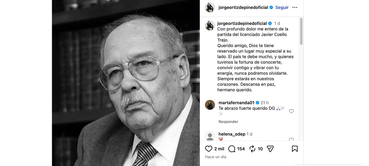 Jorge Ortiz de Pinedo llora repentina muerte y, conmovido, se despide: “Con profundo dolor”