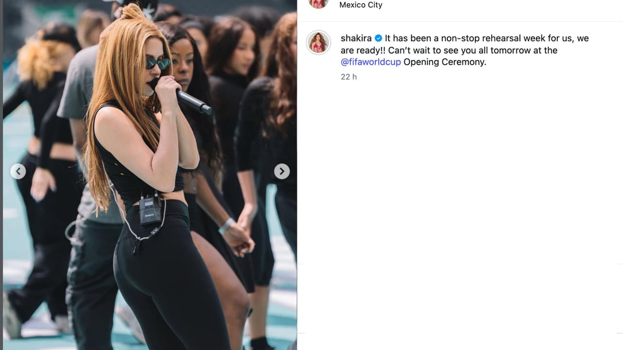 Shakira lista para la inauguración Copa Mundial 2026.