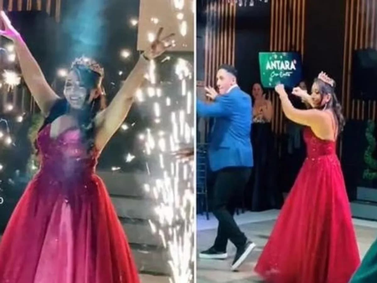 Mujer cumple 50 años y los celebra con tremenda fiesta de XV años