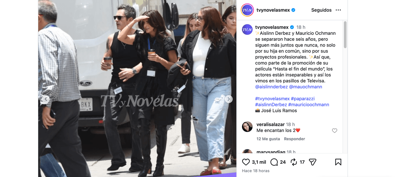 Captan a Aislinn Derbez y a Mauricio Ochmann juntos en Televisa; así reaccionan ante las cámaras (VIDEO)