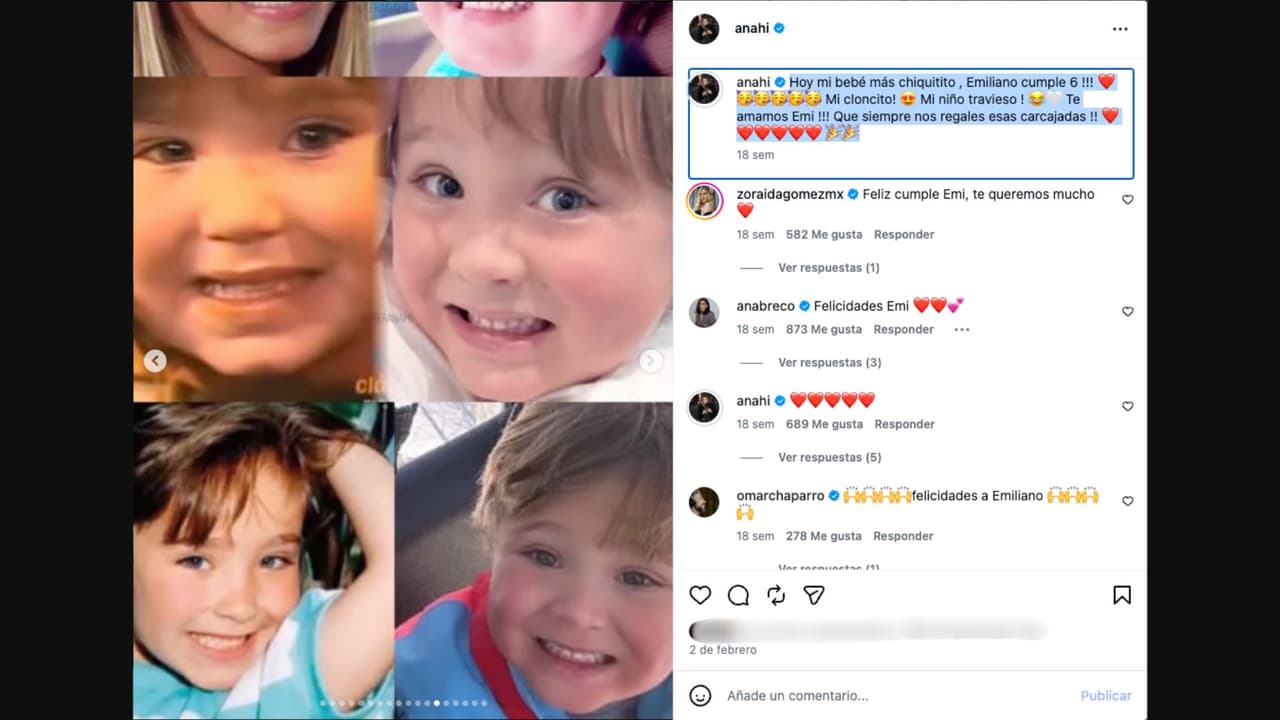 Anahí dedica emotivo mensaje a su hijo Emiliano por su cumpleaños #6