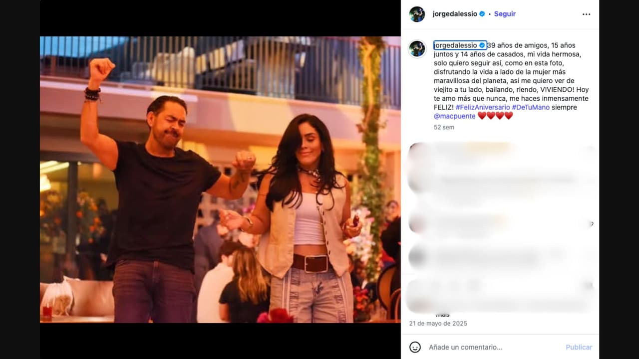 Este fue el mensaje que le dedicó Jorge D'Alessio a Marichelo en su aniversario de bodas en 2025