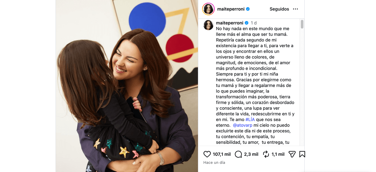 Maite Perroni muestra, por fin, cómo luce su hija Lía: sorprende por lo grande que está